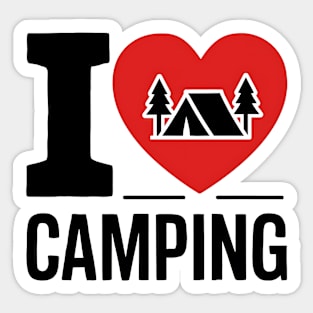 I Love Camping Sticker